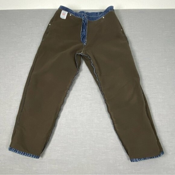 Wrangler Fleece Lined Carpenter Jeans Sz 34X30 Straight Leg Blue Work Jeans - Picture 5 of 9